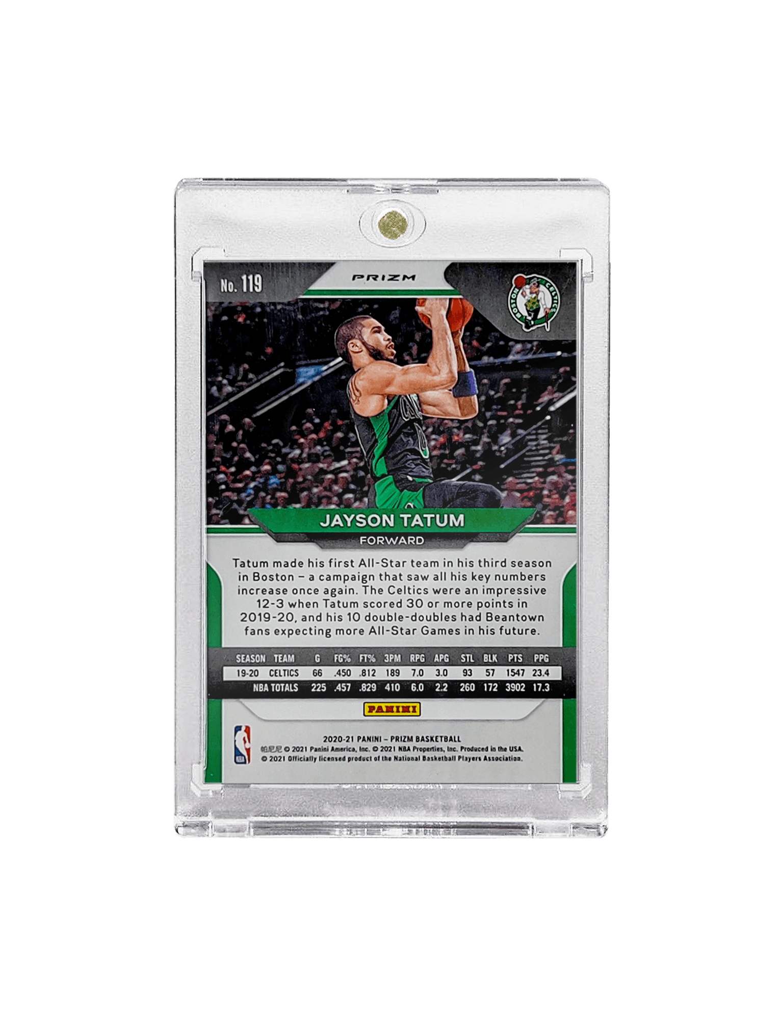 Jayson Tatum Boston Celtics Panini NBA 20-21 Prizm Silver 119 Card