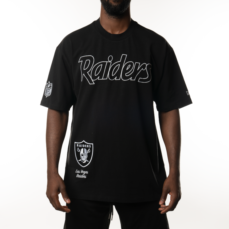 Las Vegas Raiders New Era NFL Script Graded Oversized T-Shirt - Black