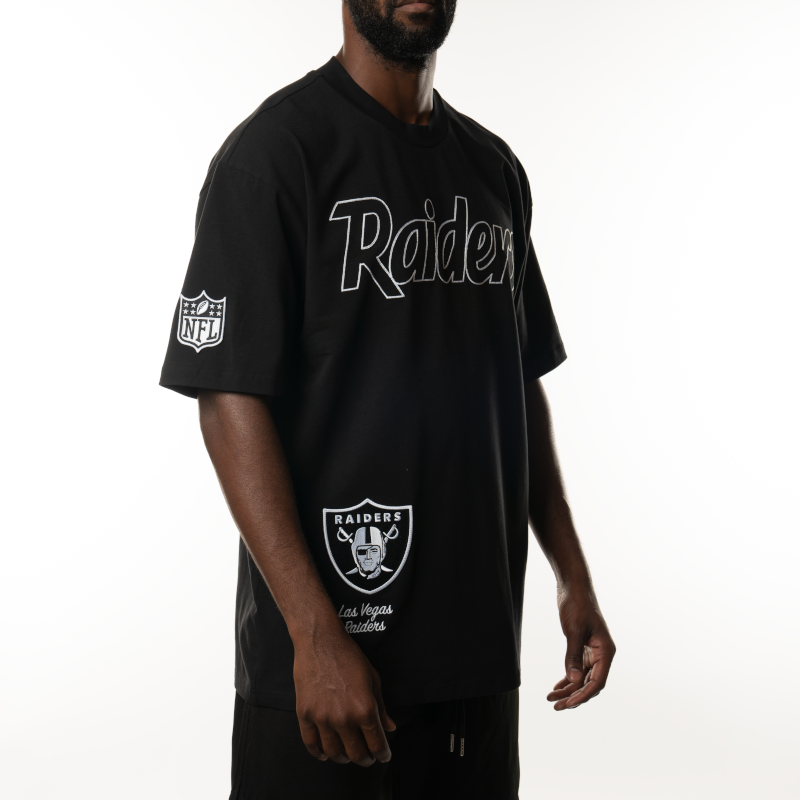 Las Vegas Raiders New Era NFL Script Graded Oversized T-Shirt - Black