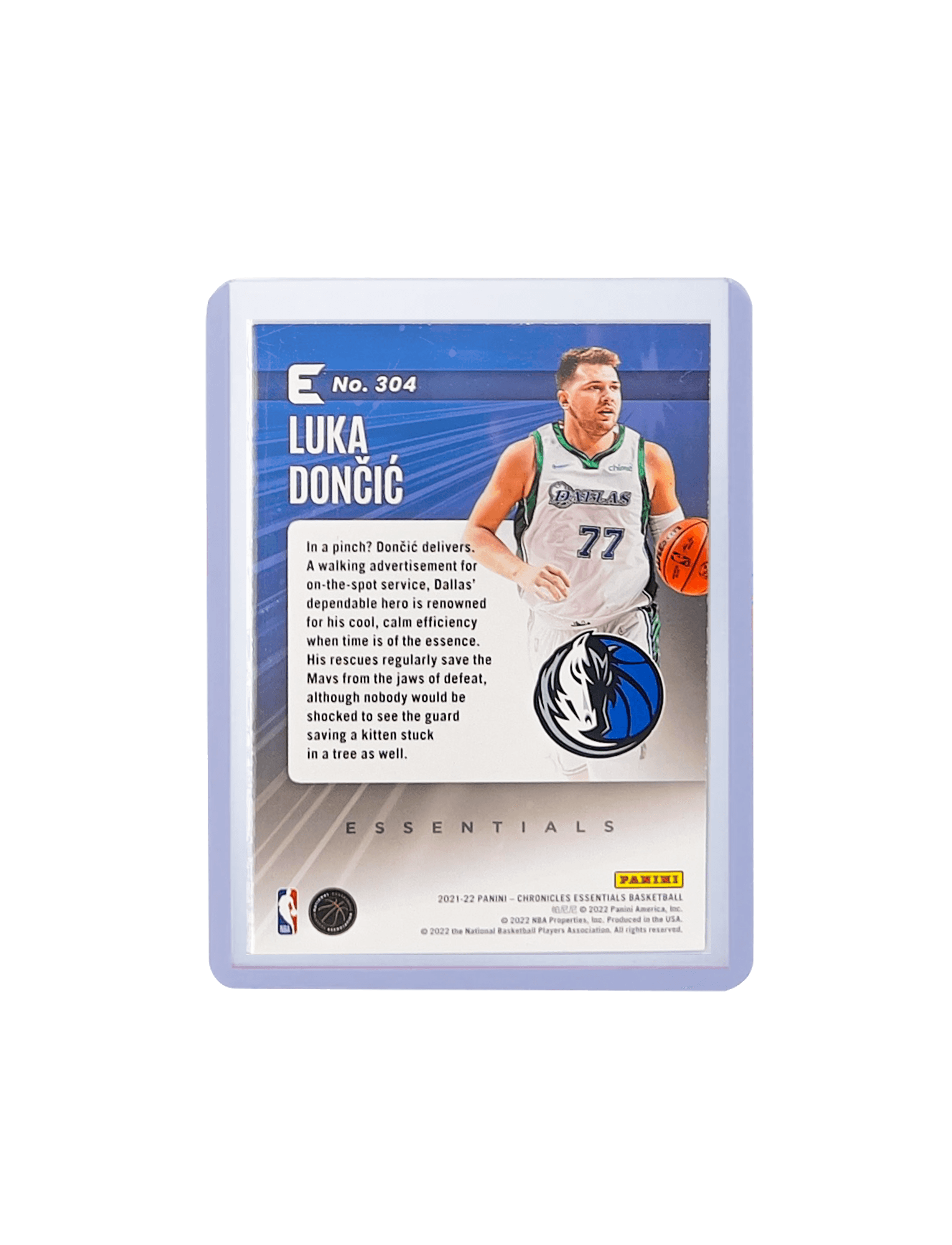 Luka Doncic Dallas Mavericks Panini NBA 21-22 Essentials 304 Base Card