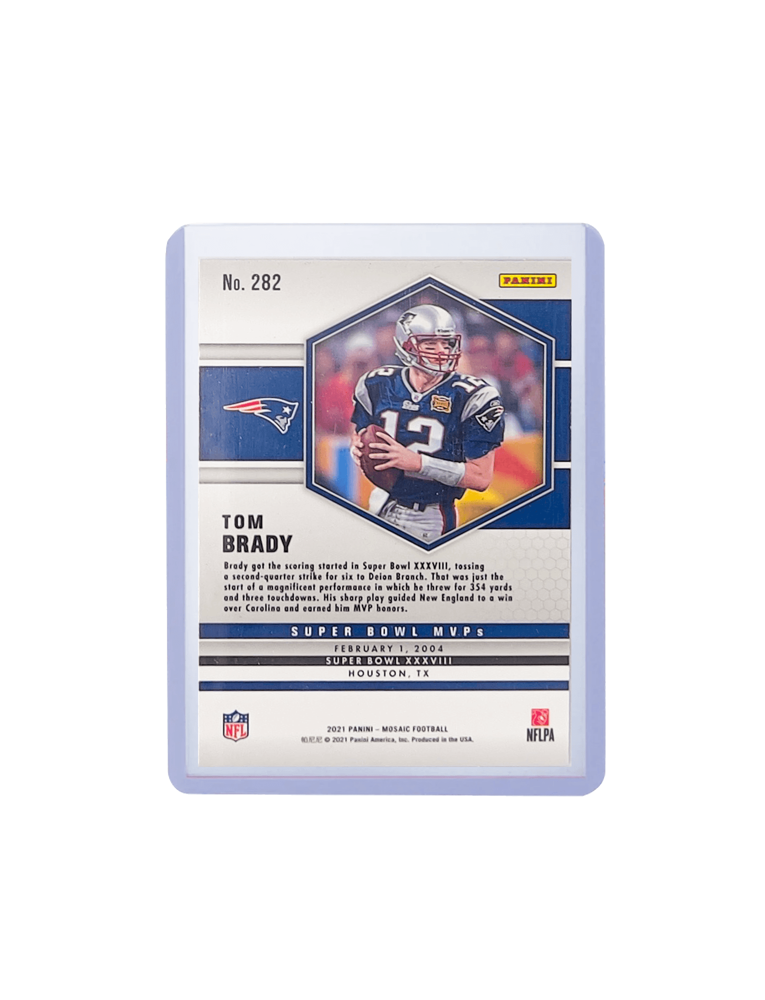 Tom Brady New England Patriots Panini NFL 2021 Mosaic SB MVP 282 Card