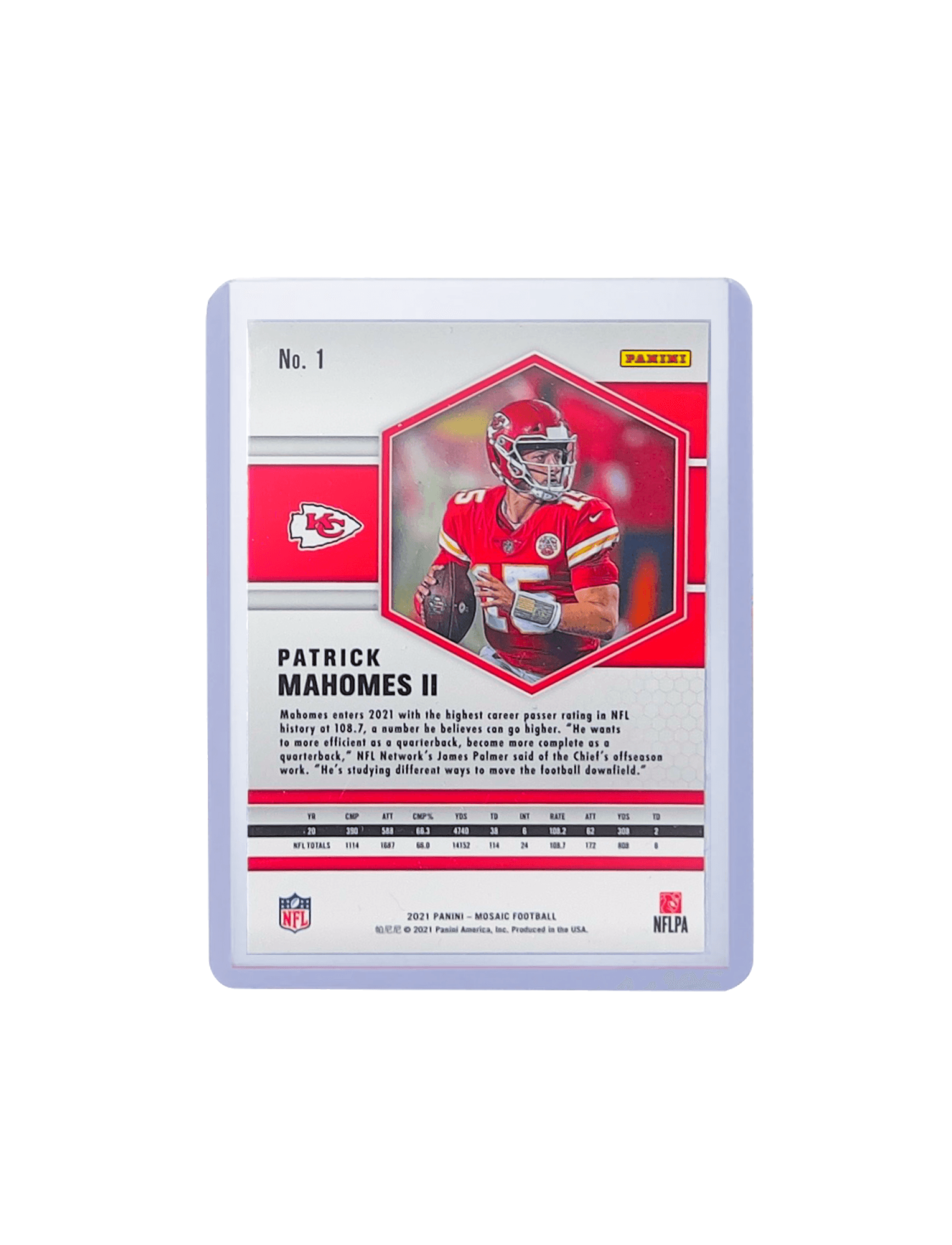 Patrick Mahomes Kansas City Chiefs Panini NFL 2021 Mosaic 1 Base Card