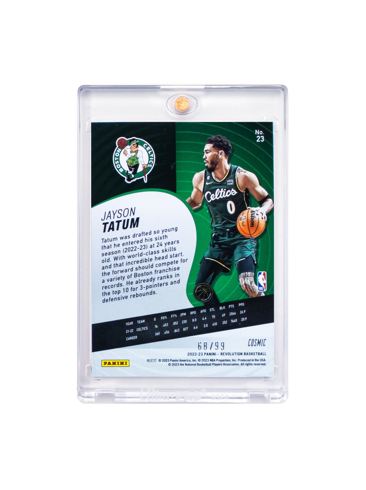 Jayson Tatum Boston Celtics Panini NBA Revolution 22-23 /99 Cosmic Card