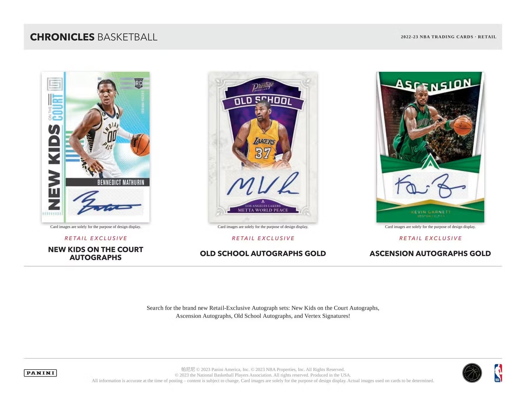 2023 NBA Panini Chronicles Basketball Trading Card Value Pack