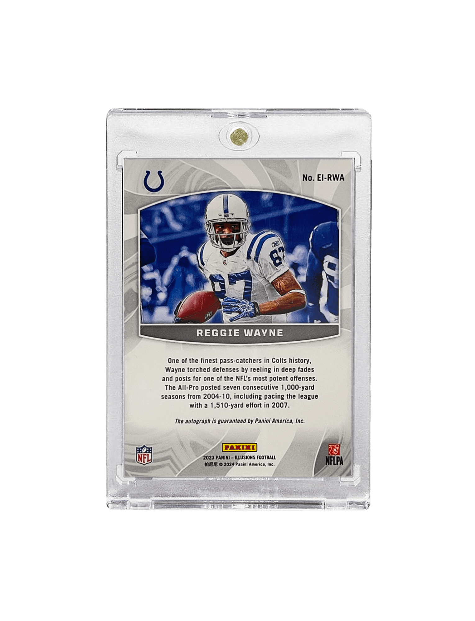 Reggie Wayne Indianapolis Colts Panini NFL Illusions 23 Elusive Ink /50 Card