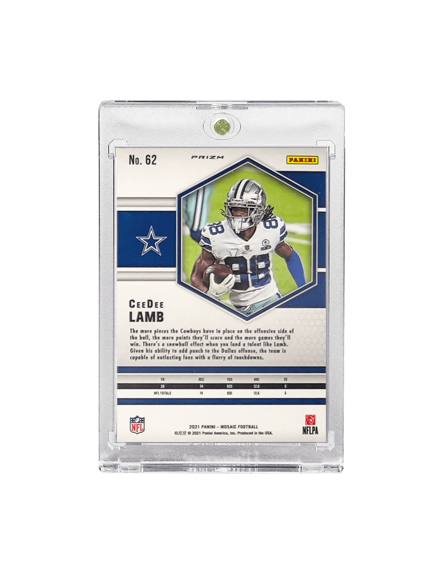 CeeDee Lamb Dallas Cowboys Panini NFL Mosaic 21 Pink 62 Card