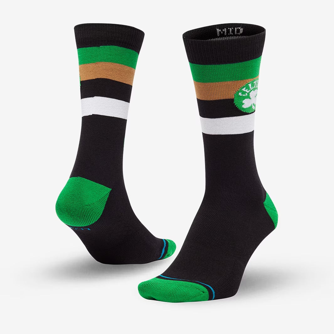 Boston Celtics Stance NBA Stripe Crew Socks - Black