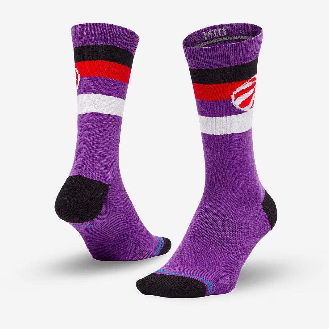 Toronto Raptors Stance NBA Team Stripe Crew Socks - Purple