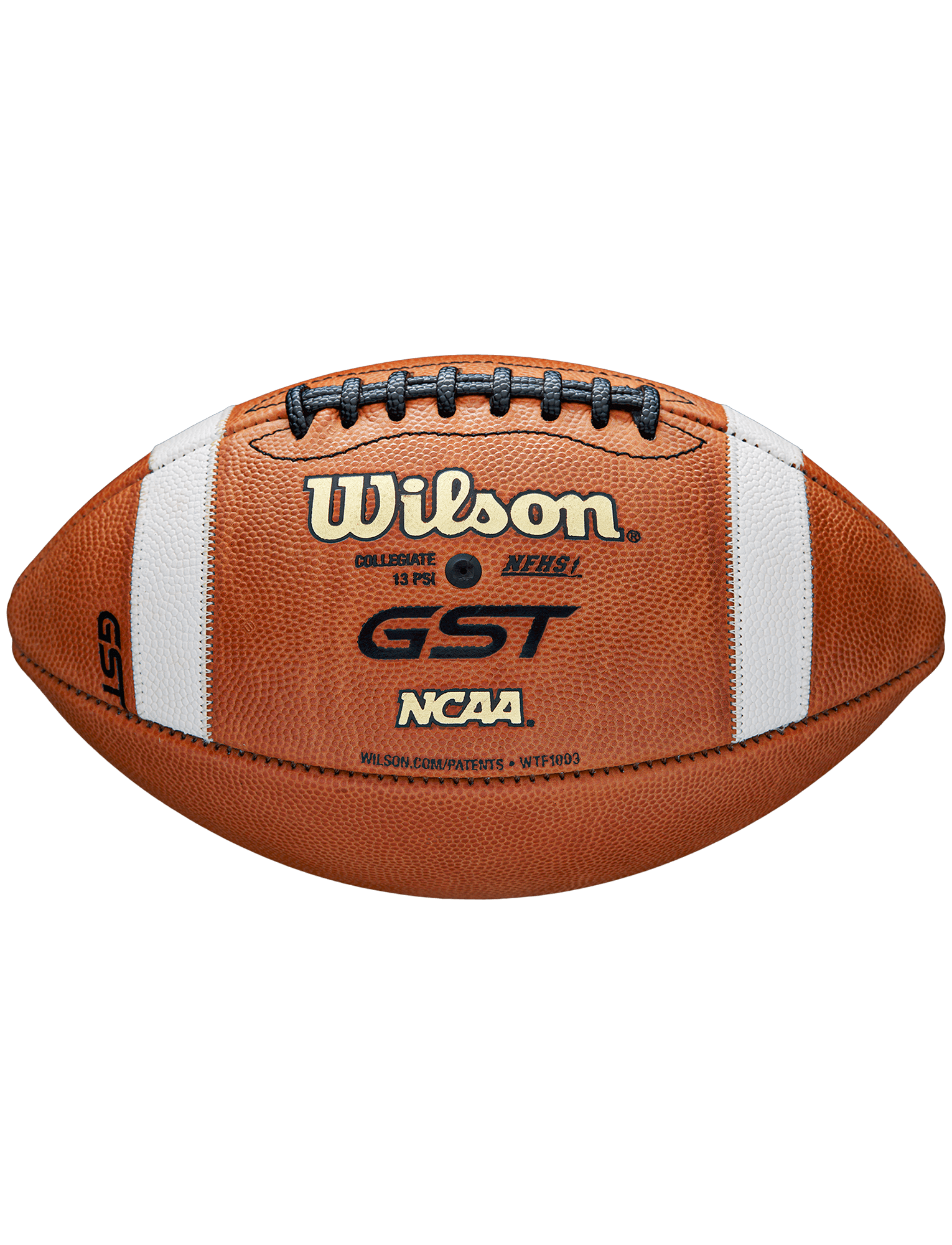 Wilson NCAA GST Full Size Game Leather Football - Tan