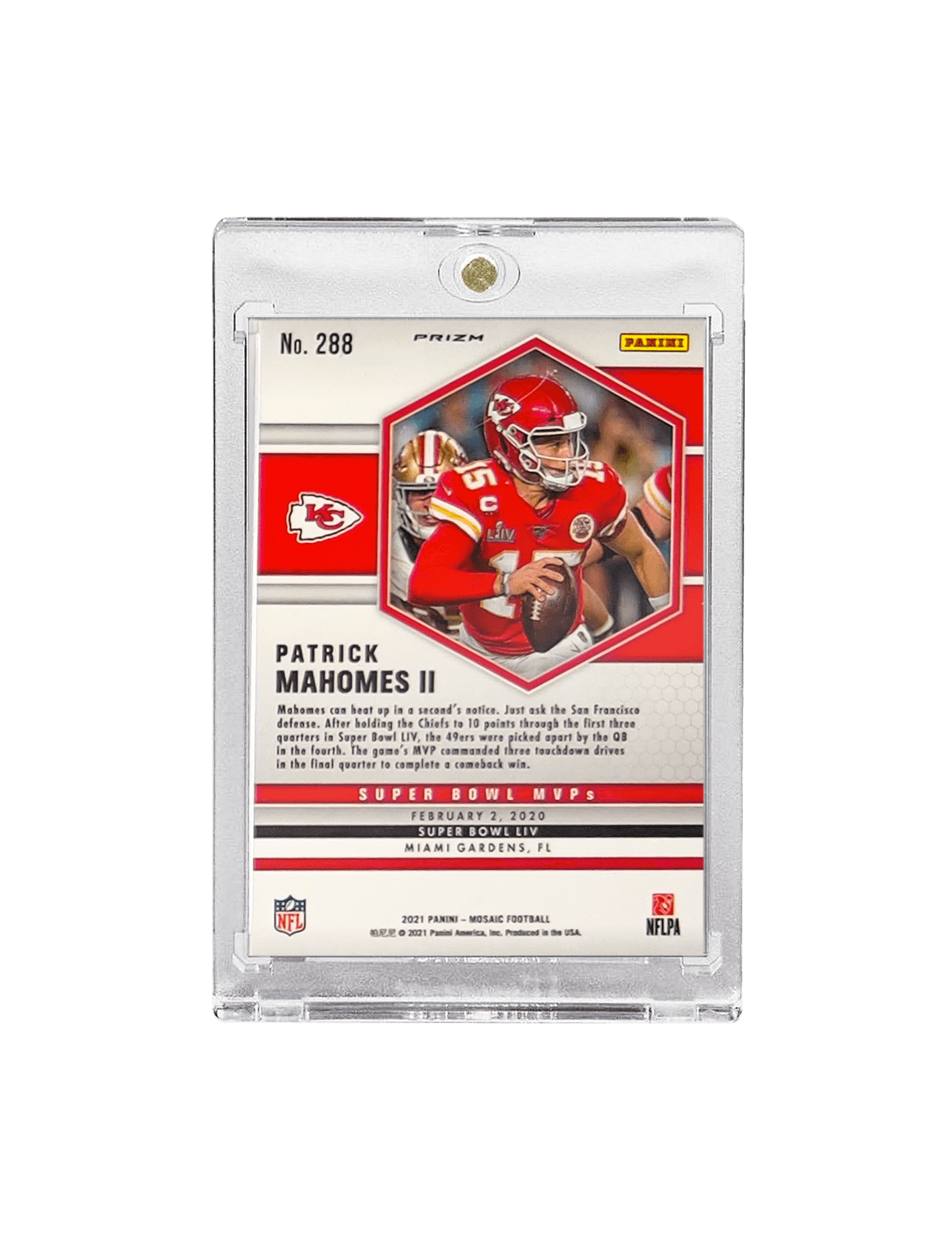 Patrick Mahomes Kansas City Chiefs Panini NFL Mosaic 21 Pink 288 Card