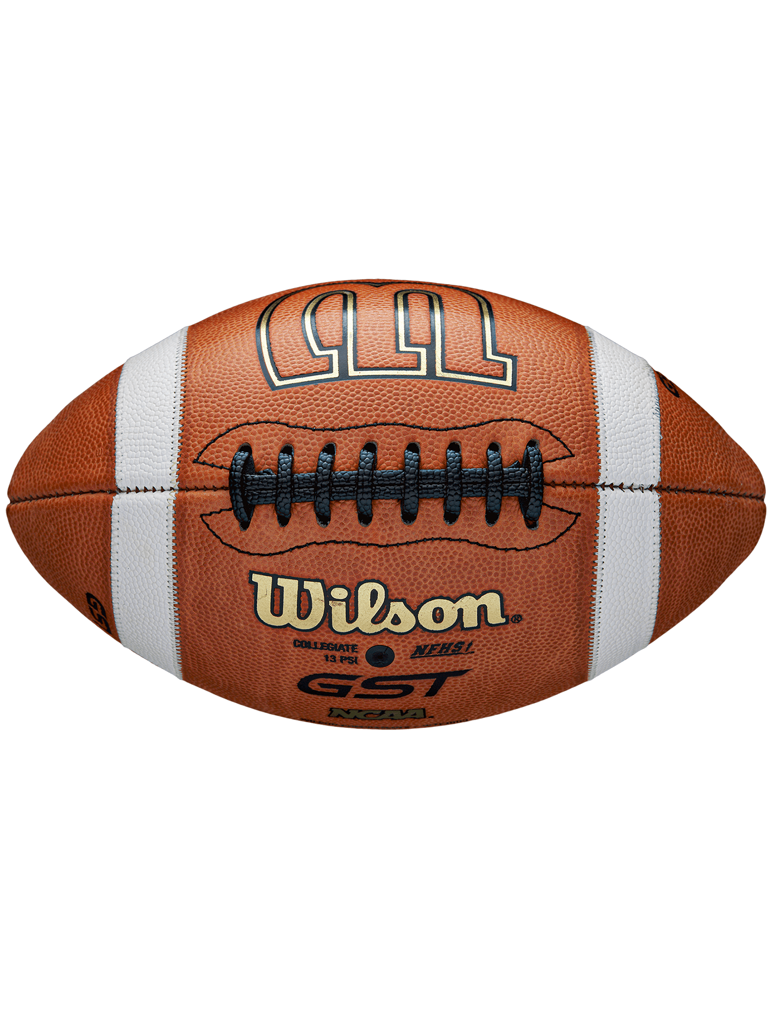 Wilson NCAA GST Full Size Game Leather Football - Tan