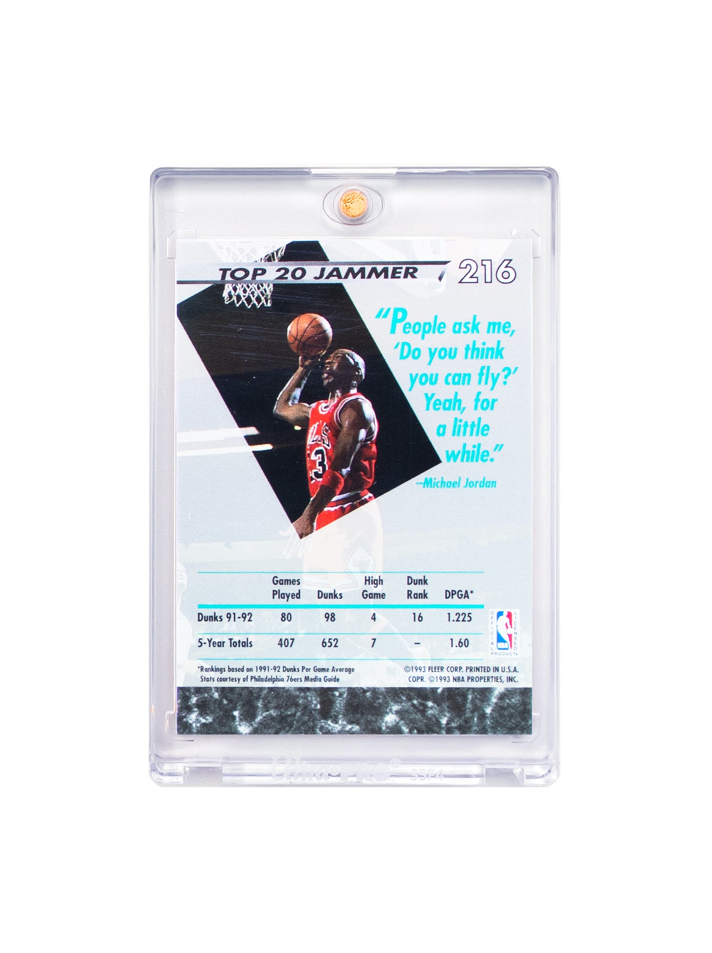 Michael Jordan Chicago Bulls NBA 92-93 Jam Session 216 Card