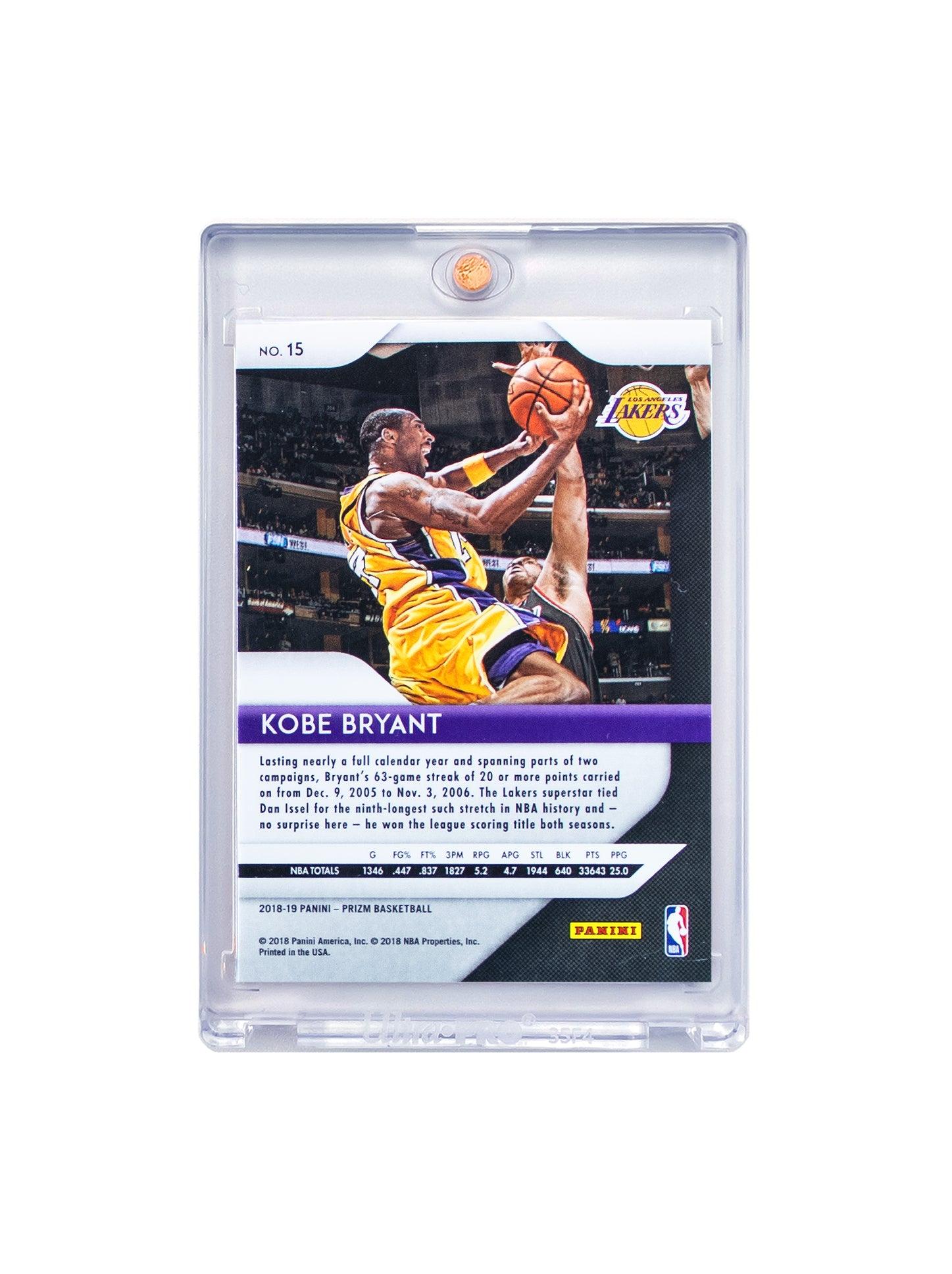 Kobe Bryant Los Angeles Lakers Panini NBA Prizm 18-19 Base Card