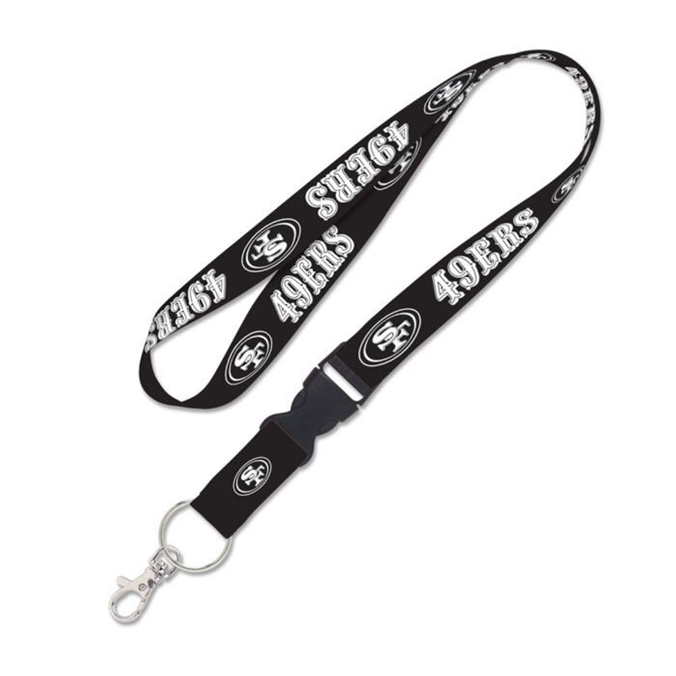 San Francisco 49ers Wincraft NFL Black White Detachable Key Lanyard