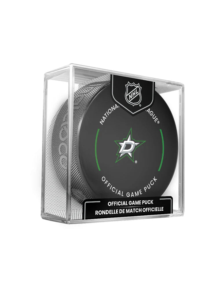 Dallas Stars Inglasco NHL 24-25 Official Game Puck In Cube