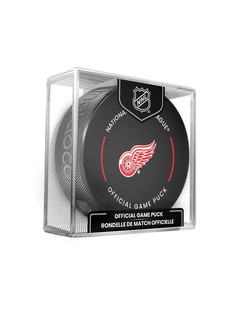 Detroit Red Wings Inglasco NHL 24-25 Official Game Puck In Cube