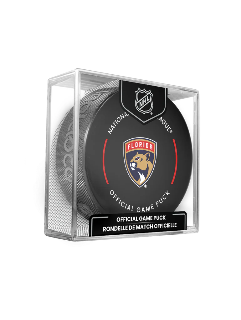 Florida Panthers Inglasco NHL 24-25 Official Game Puck In Cube