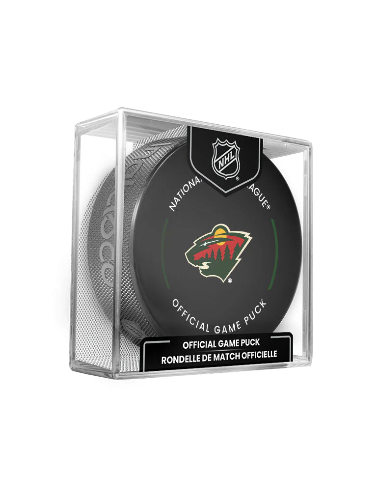 Minnesota Wild Inglasco NHL 24-25 Official Game Puck In Cube