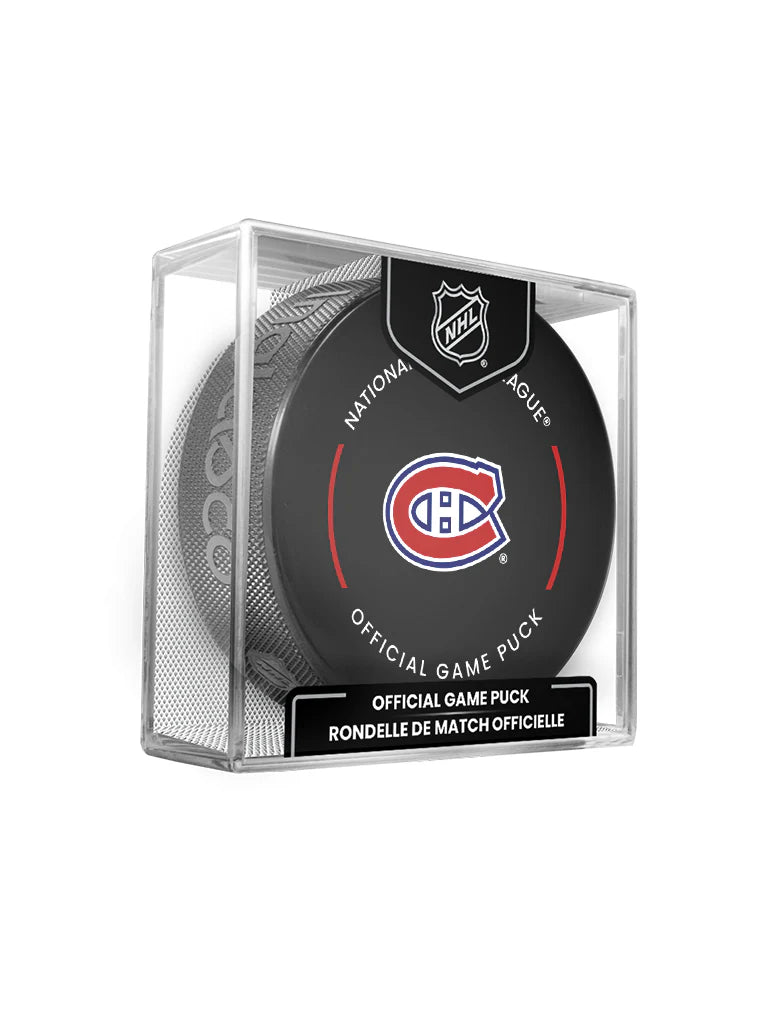 Montreal Canadiens Inglasco NHL 24-25 Official Game Puck In Cube