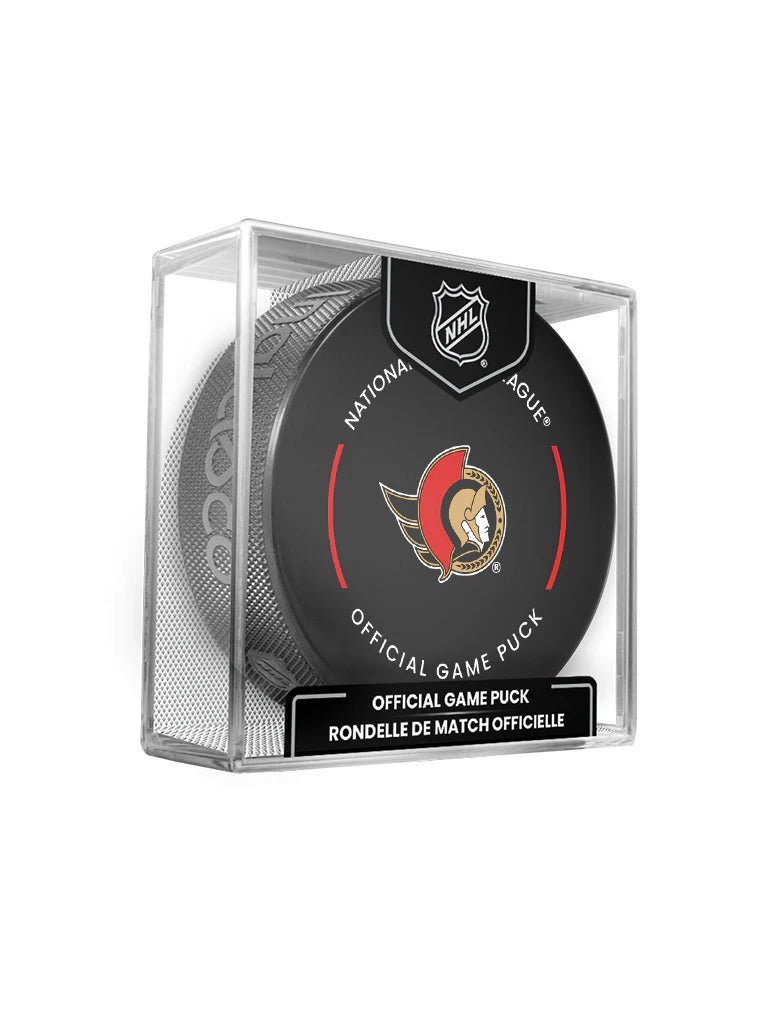 Ottawa Senators Inglasco NHL 24-25 Official Game Puck In Cube