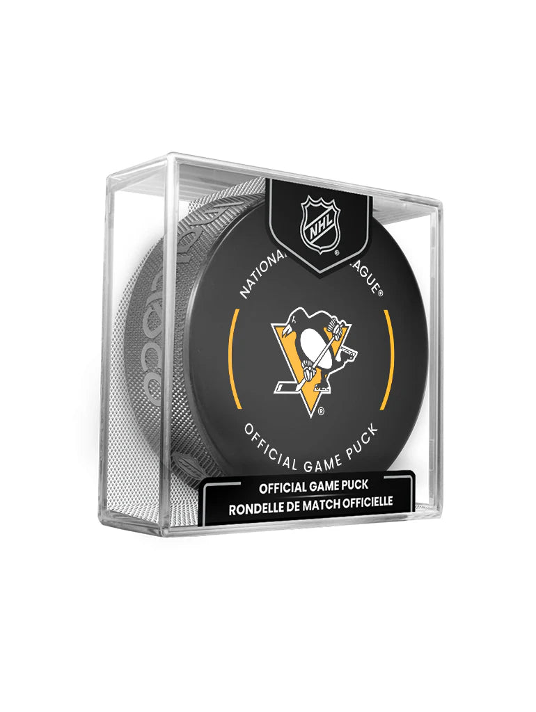 Pittsburgh Penguins Inglasco NHL 24-25 Official Game Puck In Cube