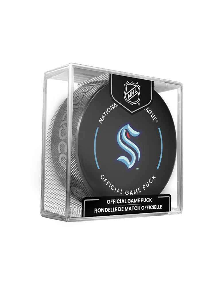 Seattle Kraken Inglasco NHL 24-25 Official Game Puck In Cube