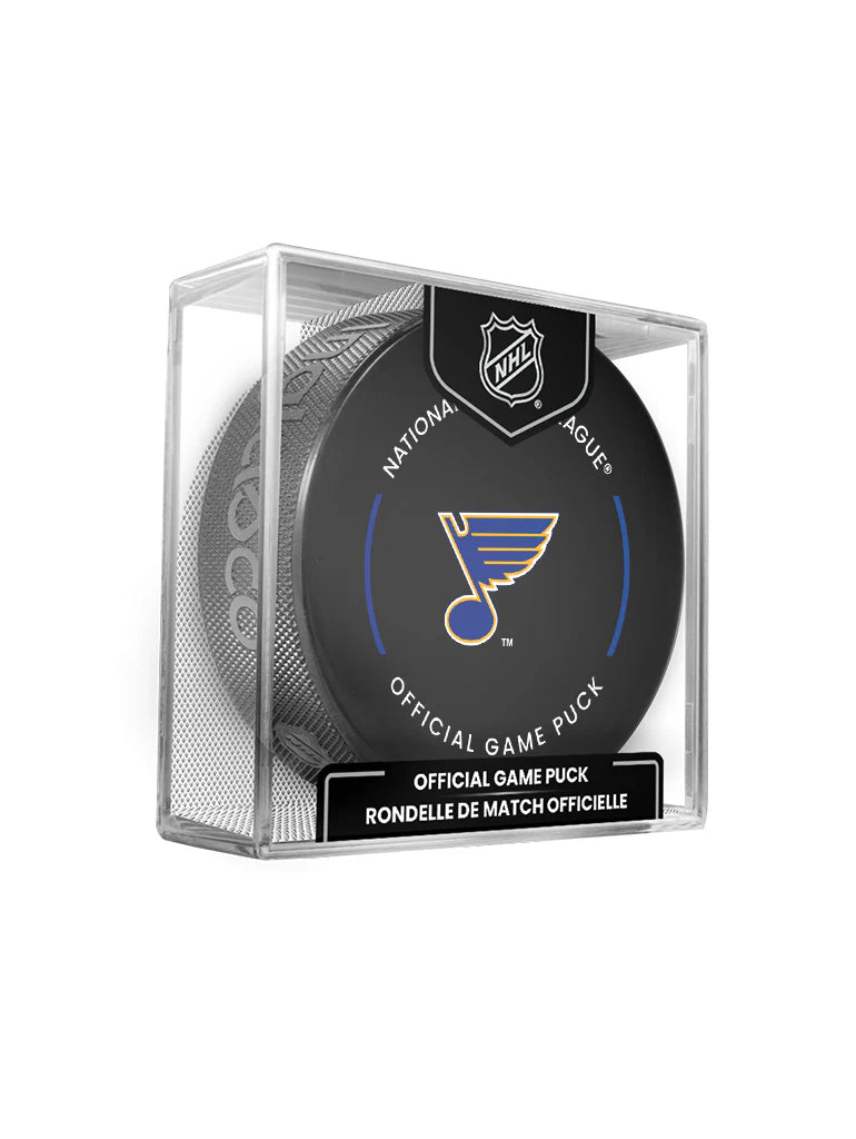 St. Louis Blues Inglasco NHL 24-25 Official Game Puck In Cube