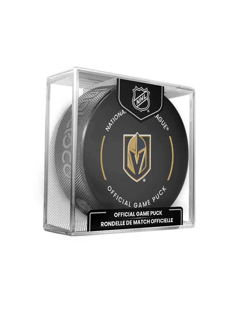 Vegas Golden Knights Inglasco NHL 24-25 Official Game Puck In Cube