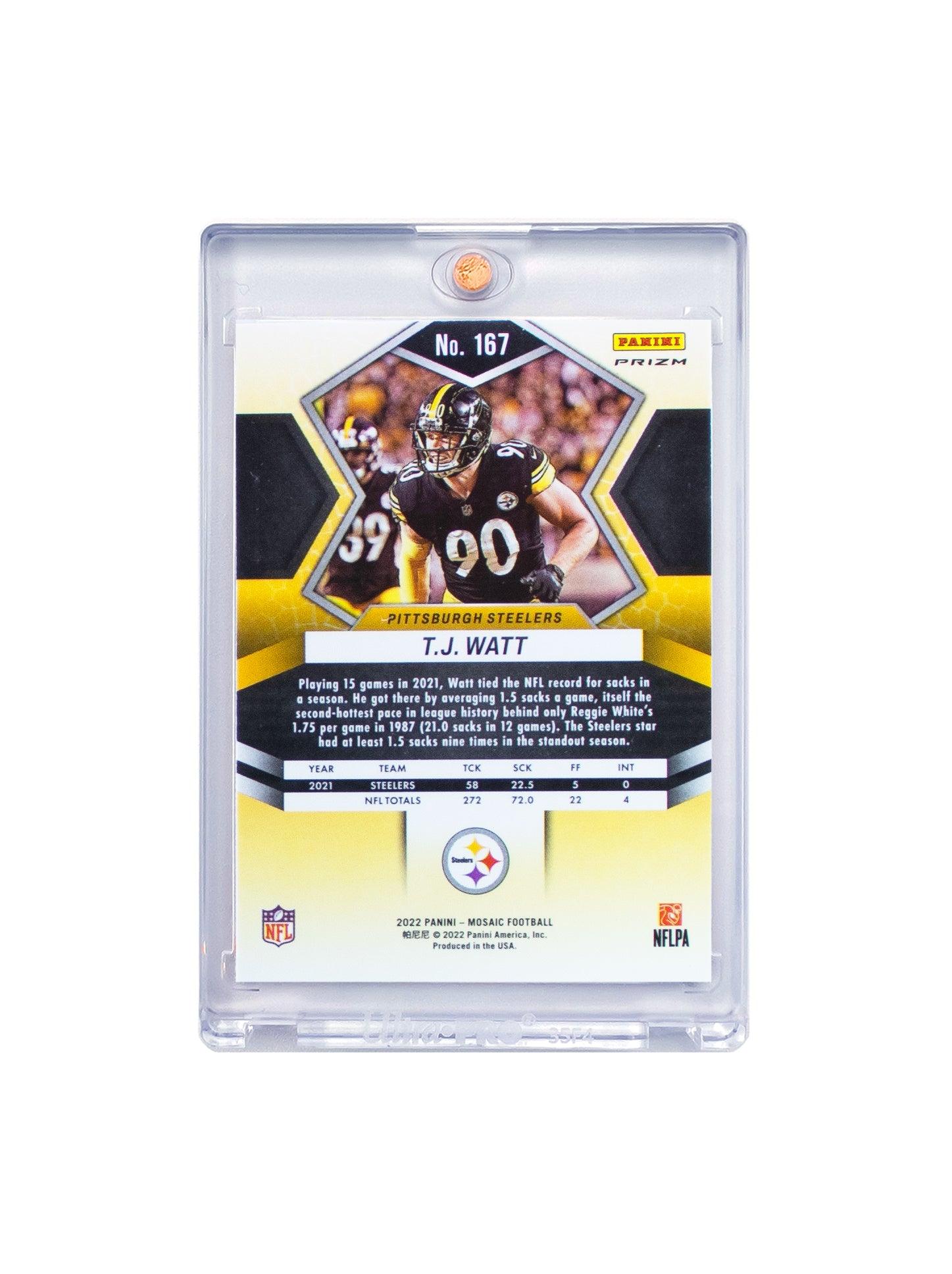 TJ Watt Pittsburgh Steelers Panini NFL Mosaic 22 Silver Card