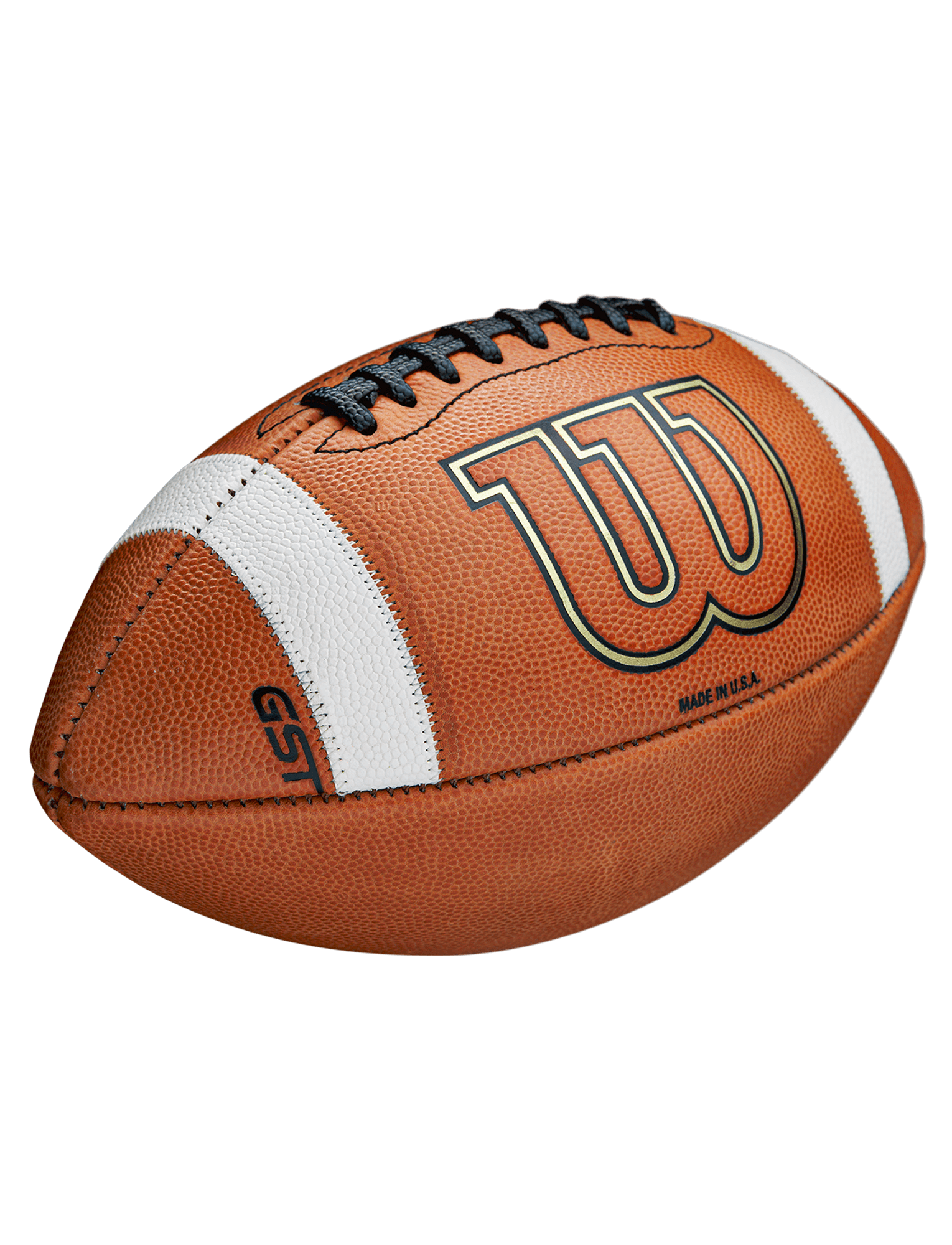 Wilson NCAA GST Full Size Game Leather Football - Tan