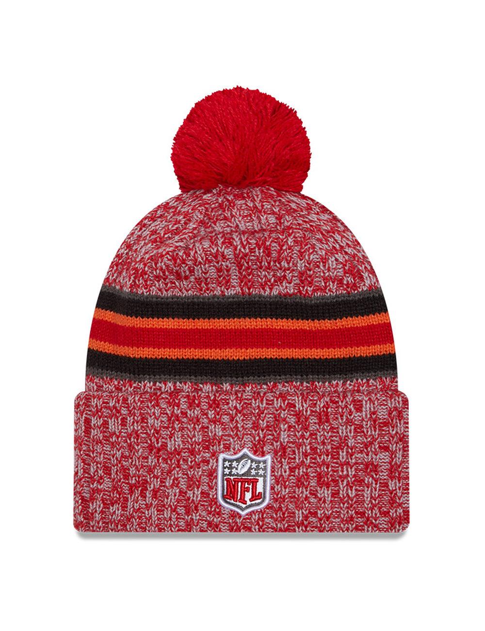 Tampa Bay Buccaneers New Era NFL 23 Sideline Pom Knit Beanie