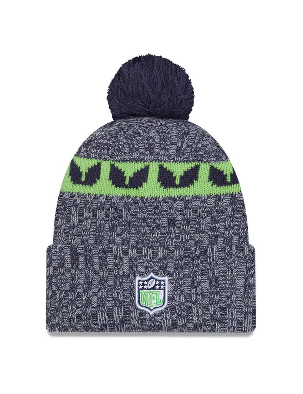 Seattle Seahawks New Era NFL 23 Sideline Pom Knit Beanie