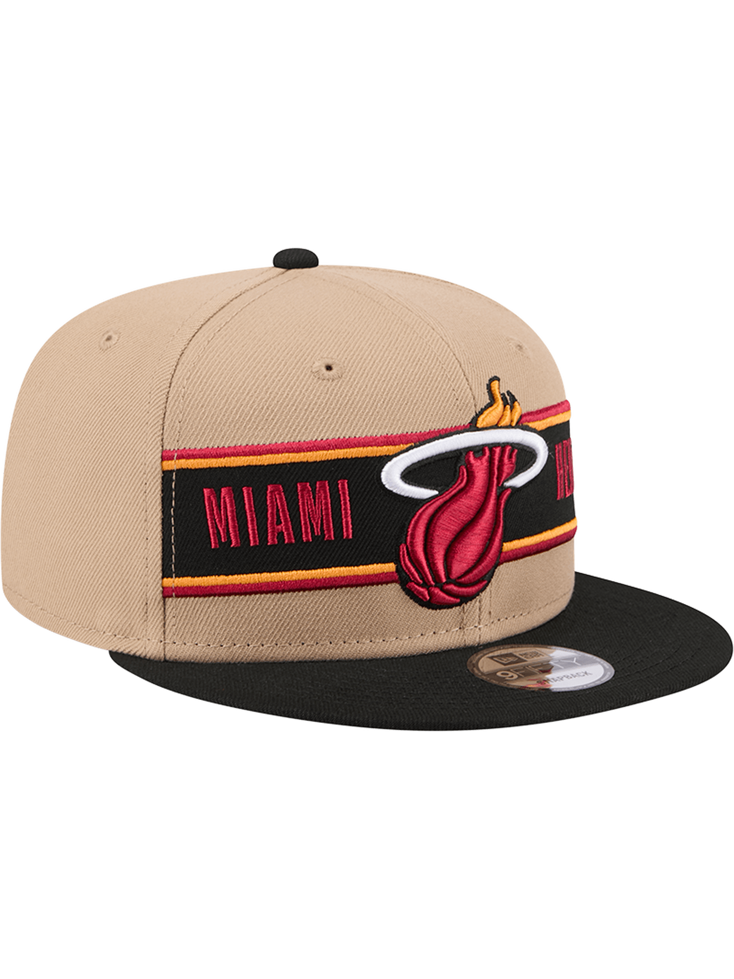 Miami Heat New Era NBA 24 Draft 9FIFTY Snapback Hat - Tan