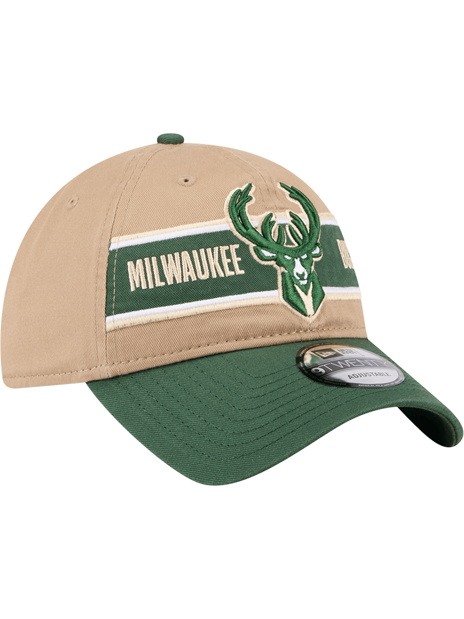 Milwaukee Bucks New Era NBA 24 Draft 9TWENTY Strapback Hat - Tan