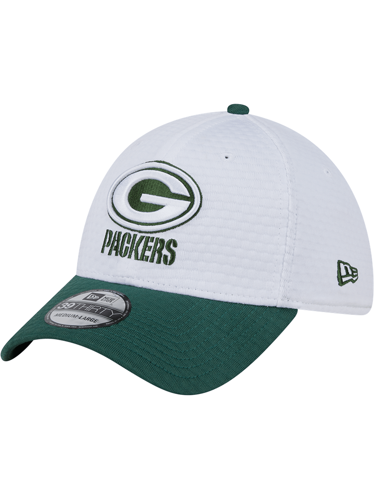 Green Bay Packers New Era NFL 24 Training 39THIRTY Stretch-Fit Hat - White