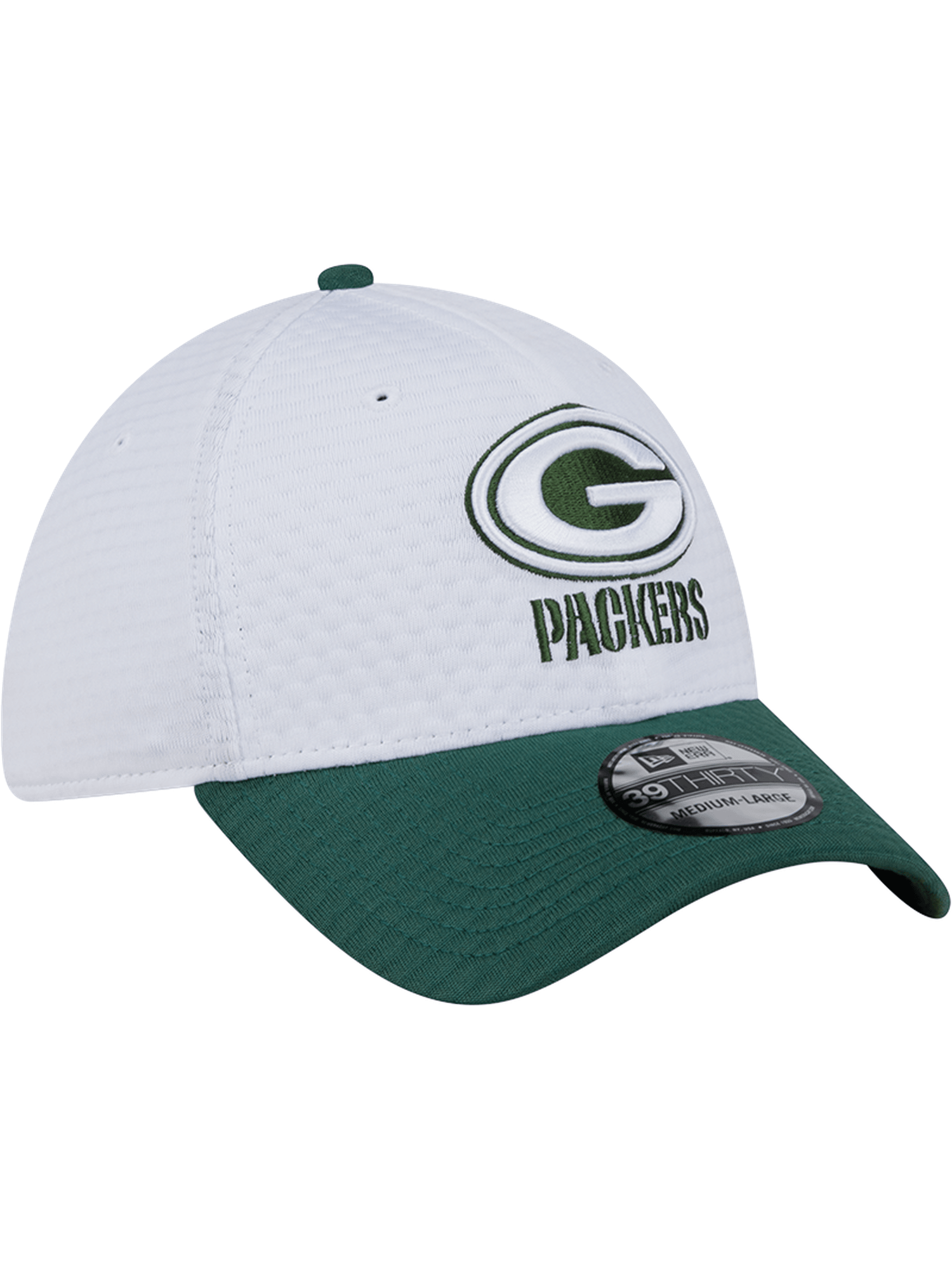 Green Bay Packers New Era NFL 24 Training 39THIRTY Stretch-Fit Hat - White