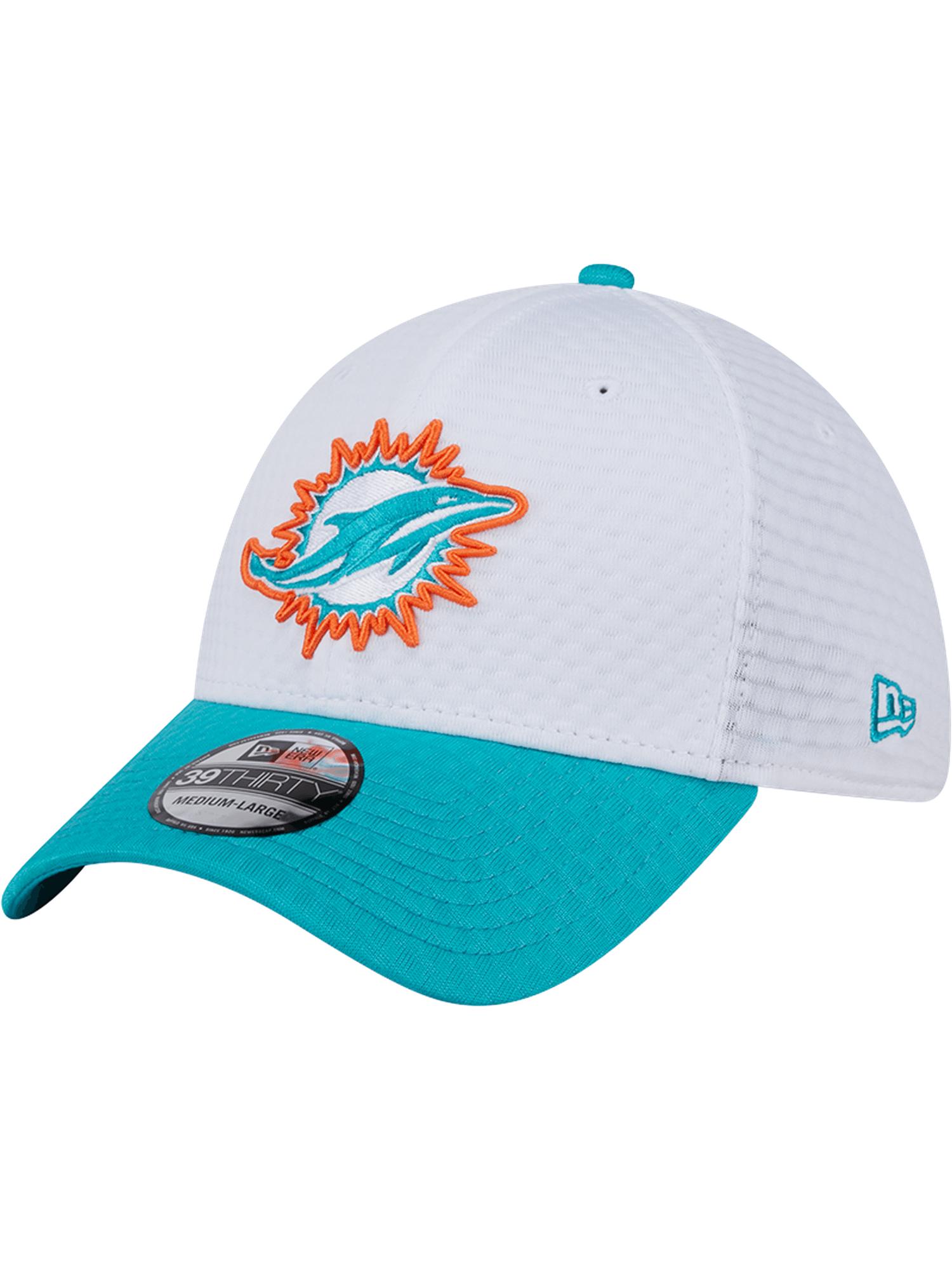 Miami Dolphins New Era NFL 24 Training 39THIRTY Stretch-Fit Hat - White