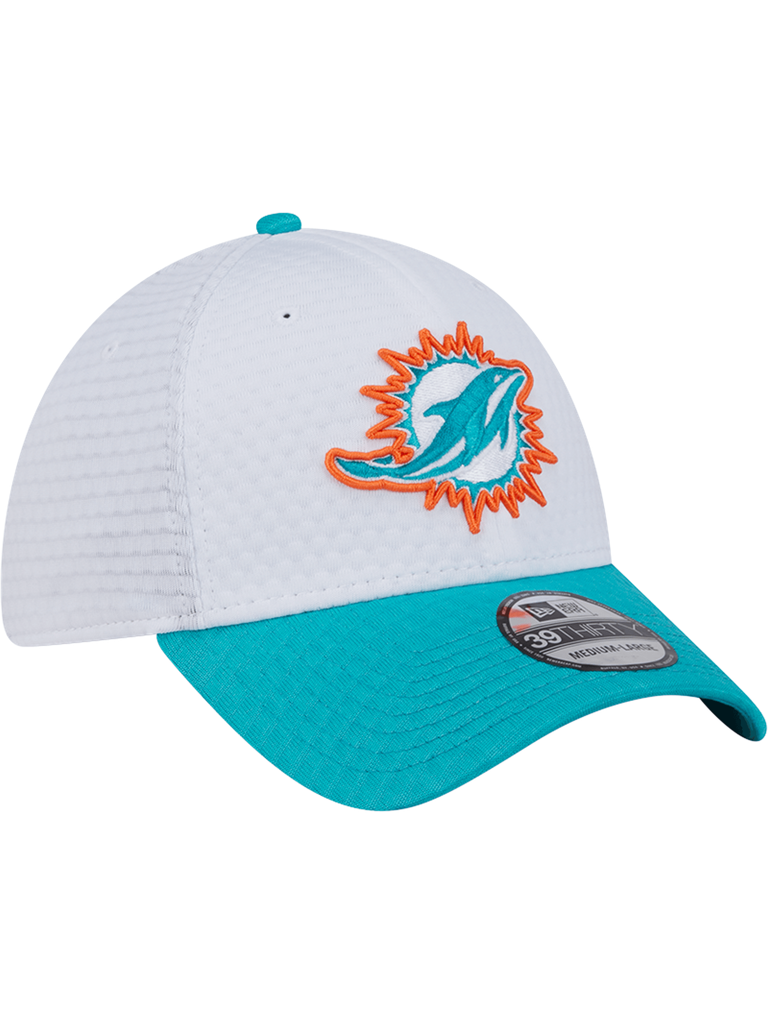 Miami Dolphins New Era NFL 24 Training 39THIRTY Stretch-Fit Hat - White