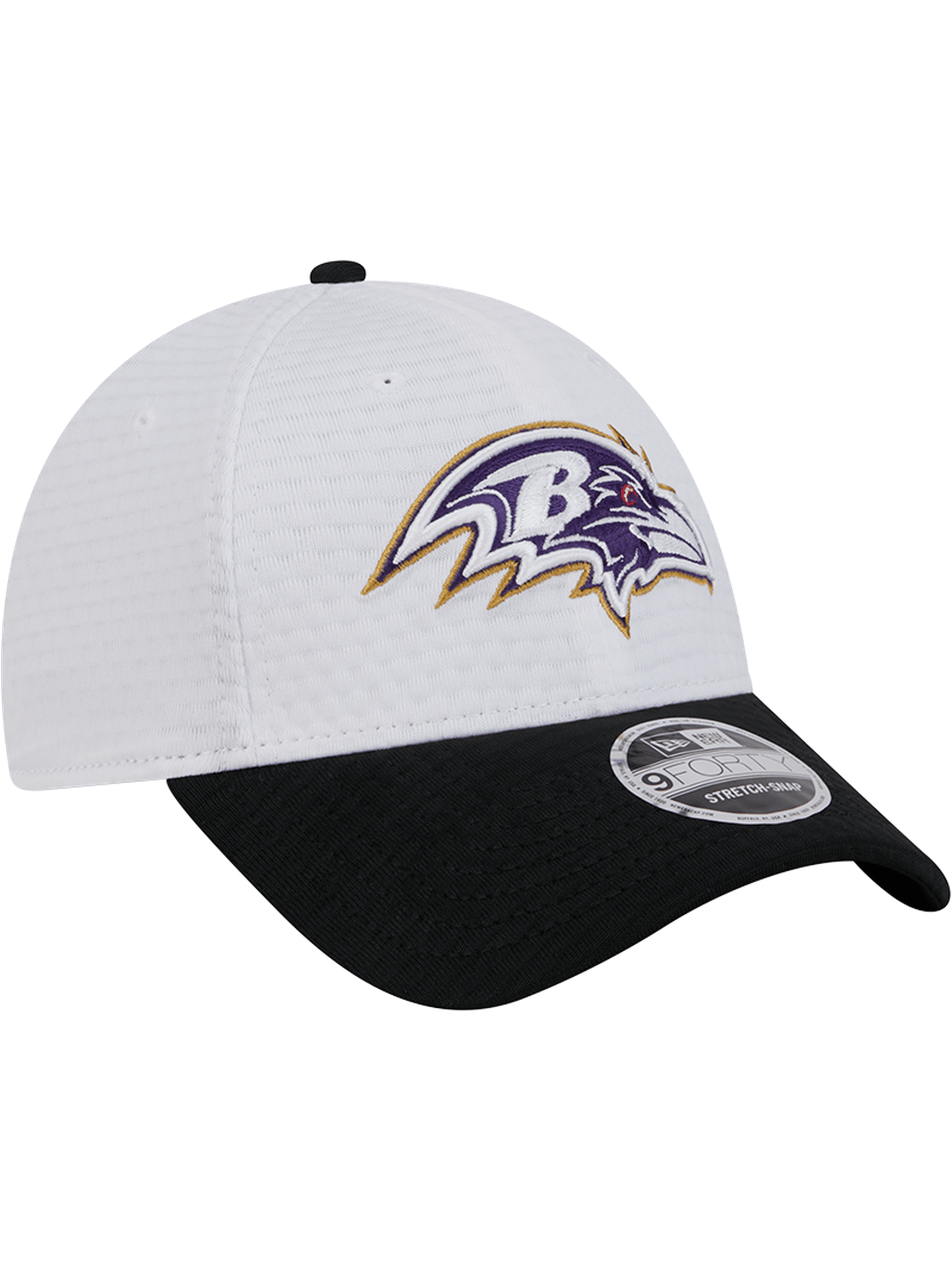 Baltimore Ravens New Era NFL 24 Training 9FORTY Stretch-Snapback Hat - White