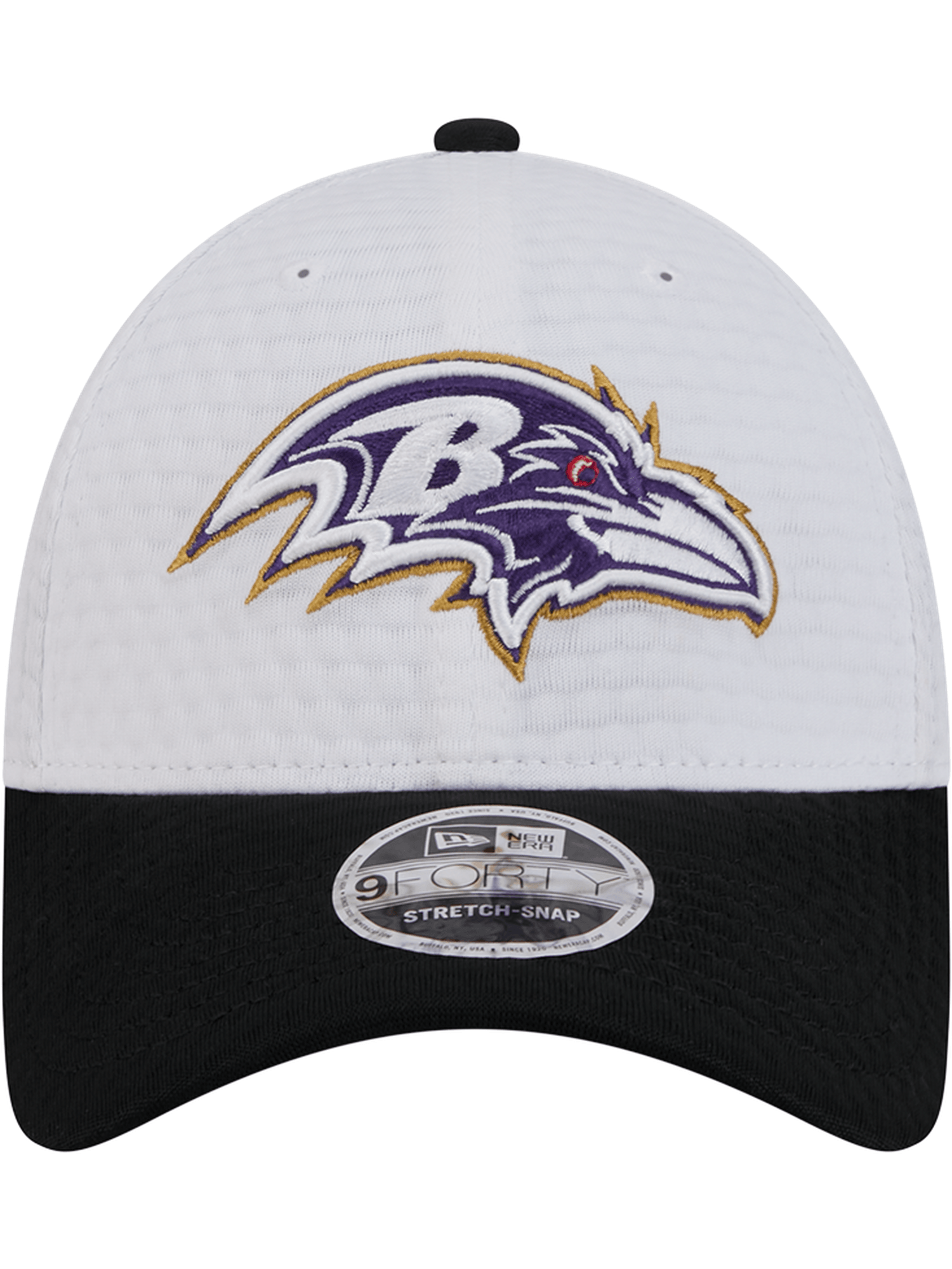 Baltimore Ravens New Era NFL 24 Training 9FORTY Stretch-Snapback Hat - White