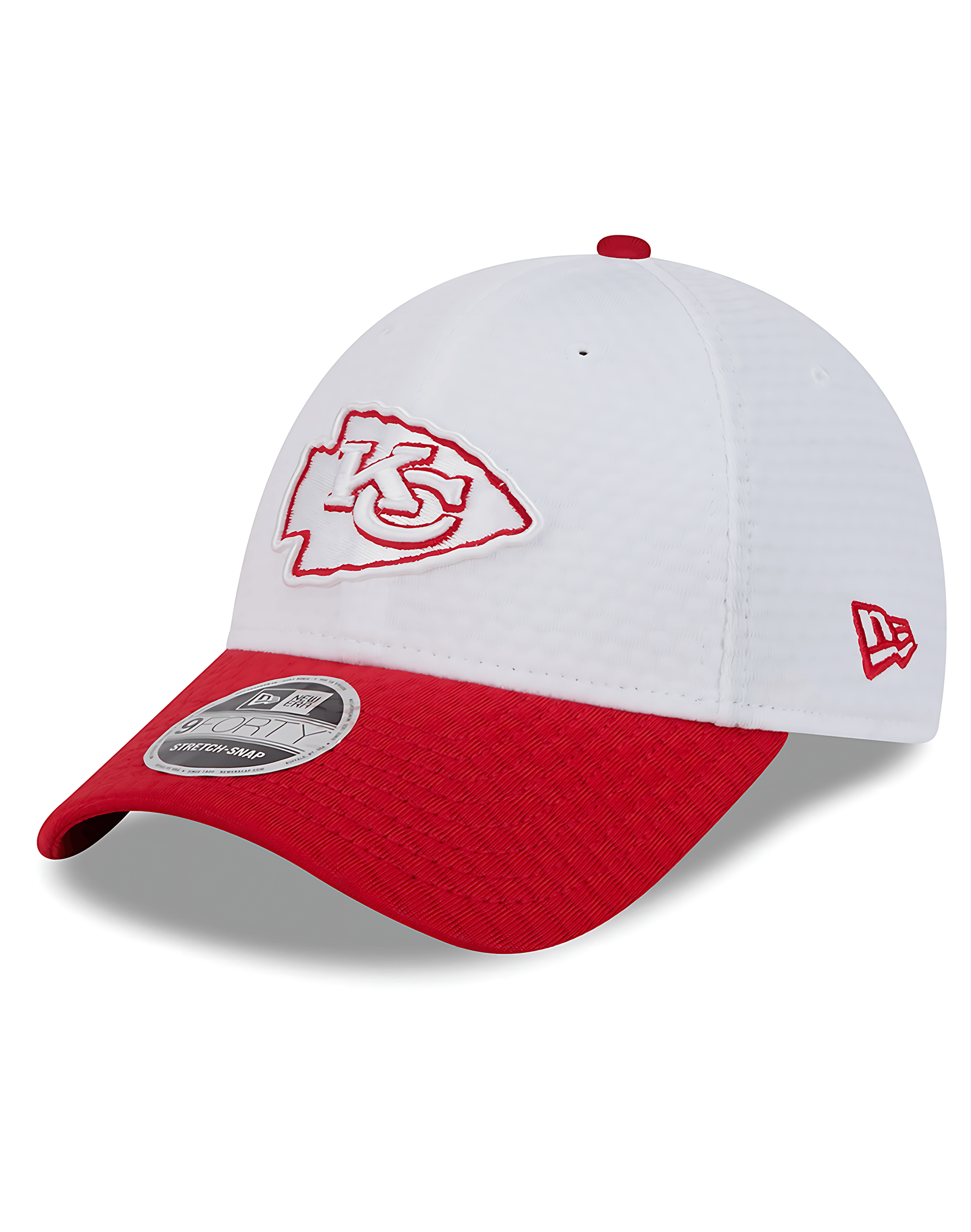 Youths Kansas City Chiefs New Era NFL 24 Training 9FORTY Snapback Hat - White