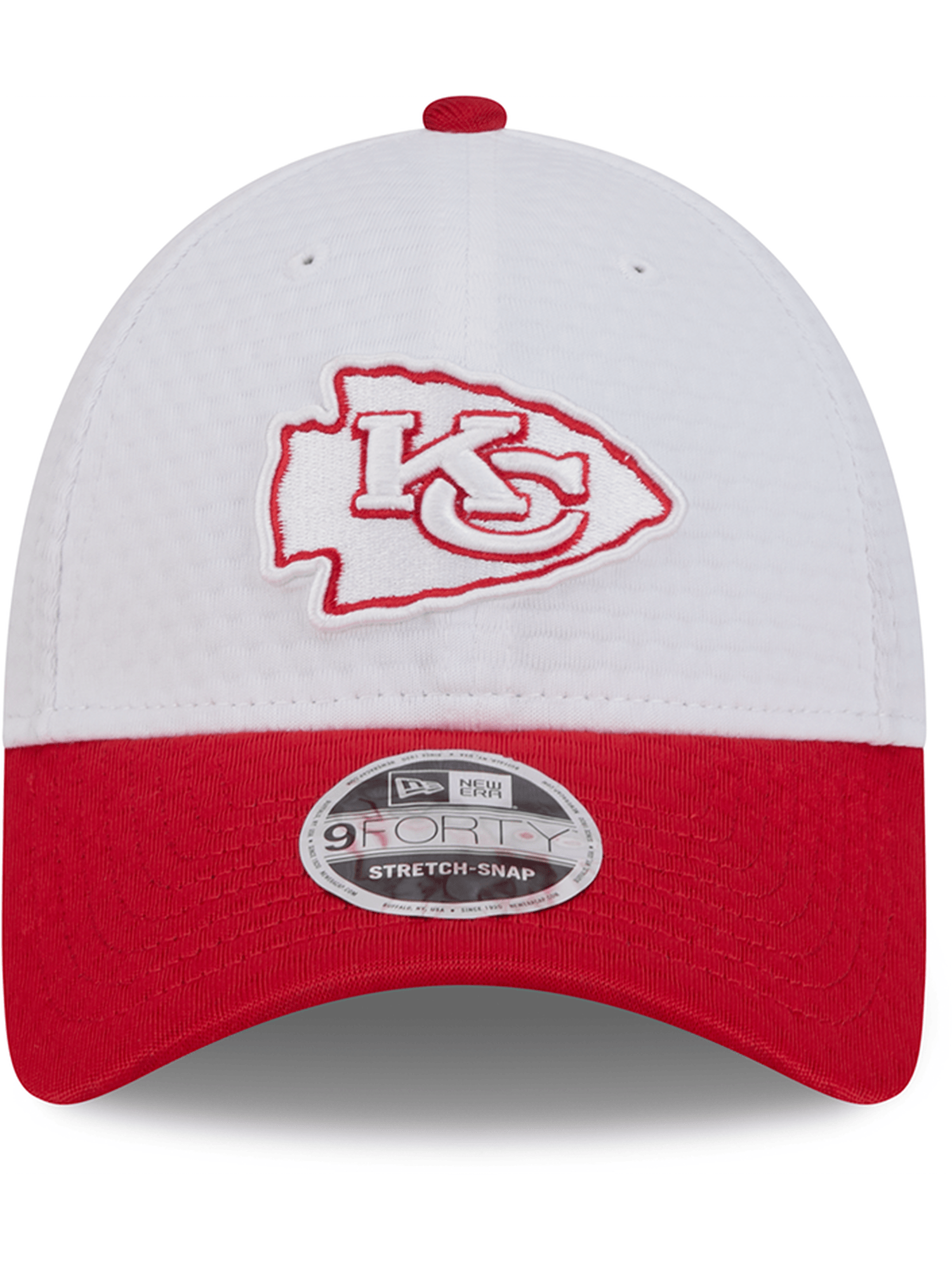 Kansas City Chiefs New Era NFL 24 Training 9FORTY Stretch-Snapback Hat - White