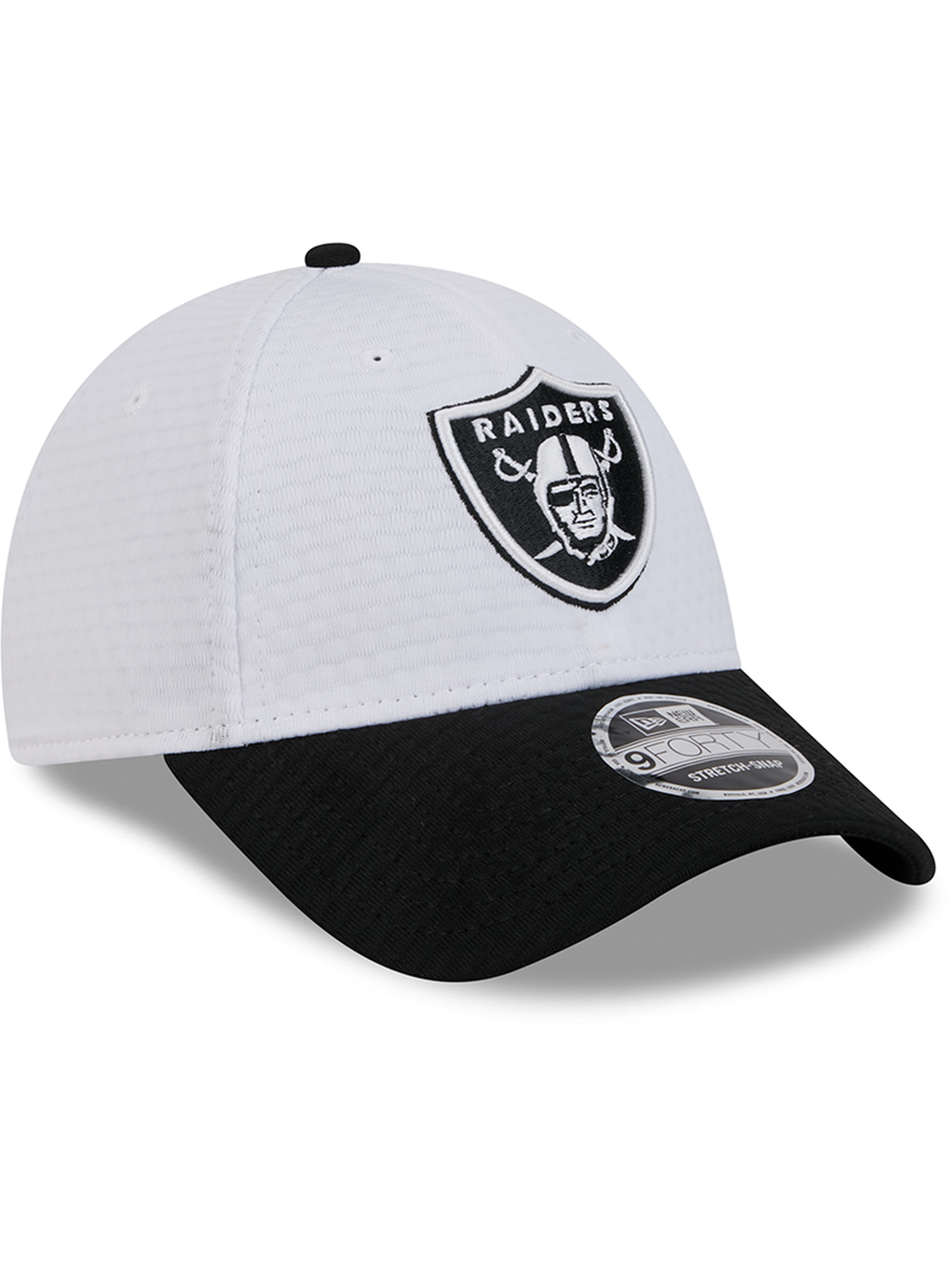 Las Vegas Raiders New Era NFL 24 Training 9FORTY Stretch-Snapback Hat - White