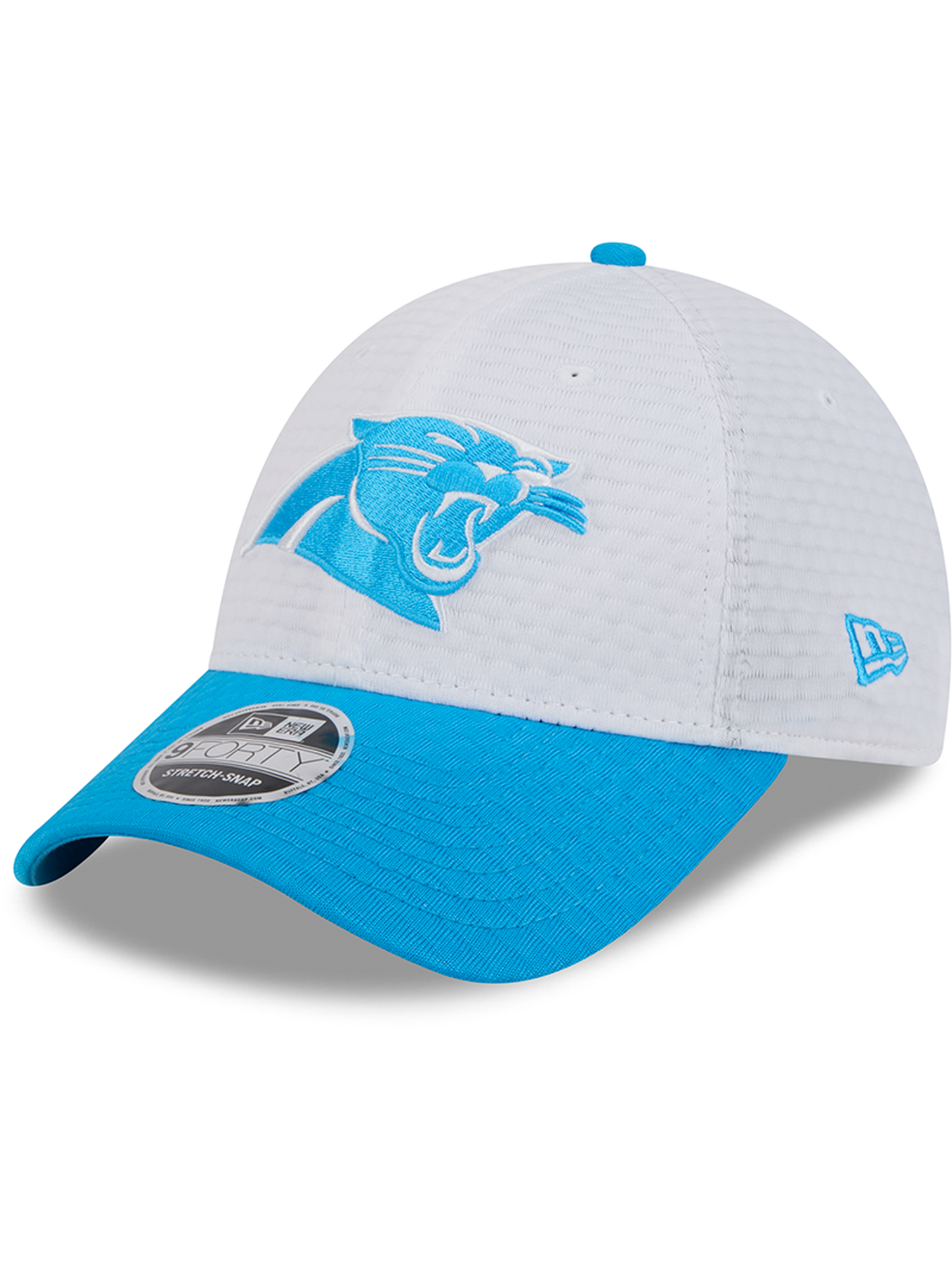 Carolina Panthers New Era NFL 24 Training 9FORTY Stretch-Snapback Hat - White