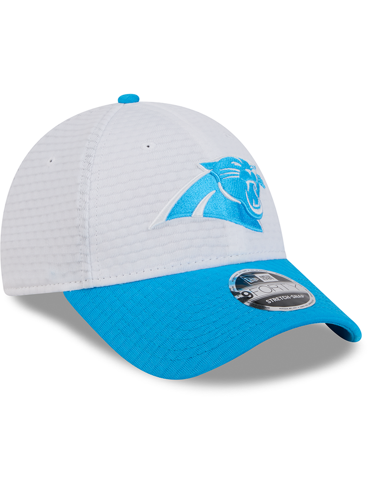 Carolina Panthers New Era NFL 24 Training 9FORTY Stretch-Snapback Hat - White