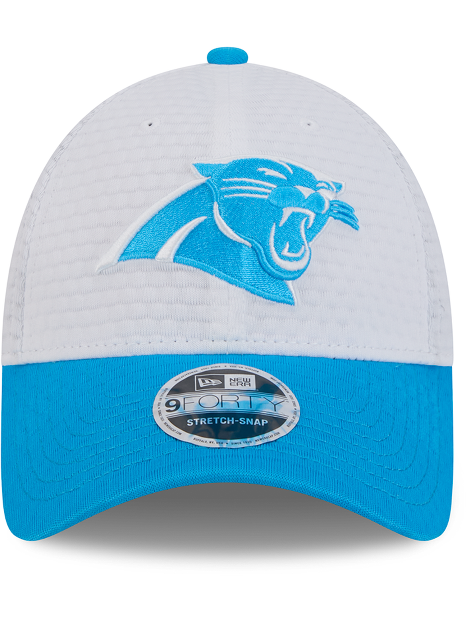 Carolina Panthers New Era NFL 24 Training 9FORTY Stretch-Snapback Hat - White