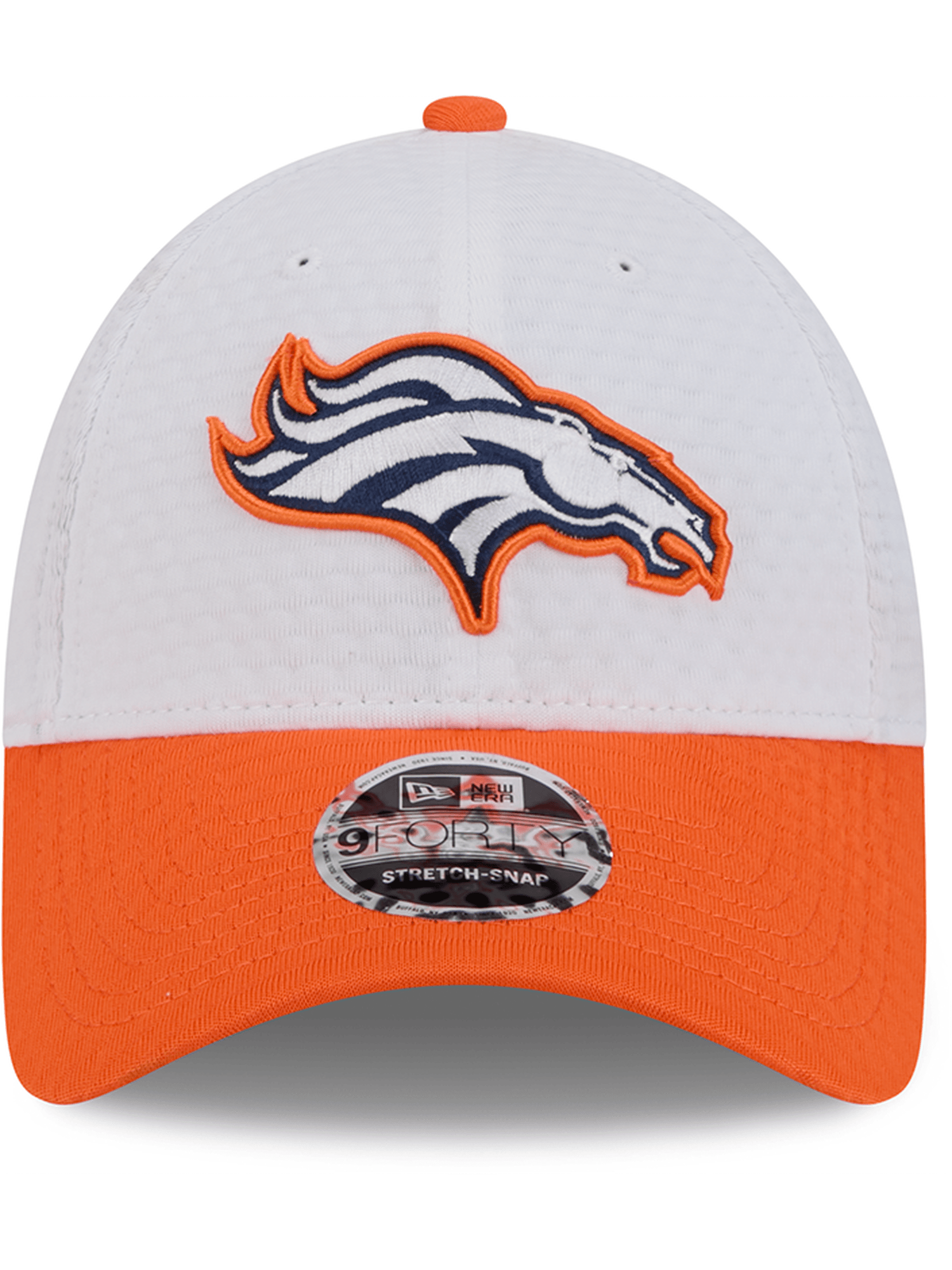 Denver Broncos New Era NFL 24 Training 9FORTY Stretch-Snapback Hat - White