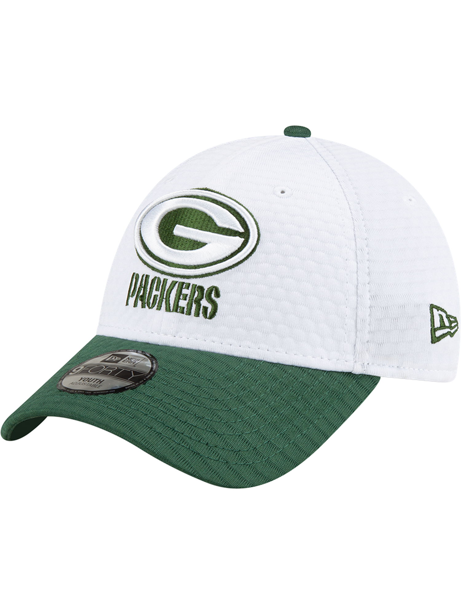 Green Bay Packers New Era NFL 24 Training 9FORTY Stretch-Snapback Hat - White