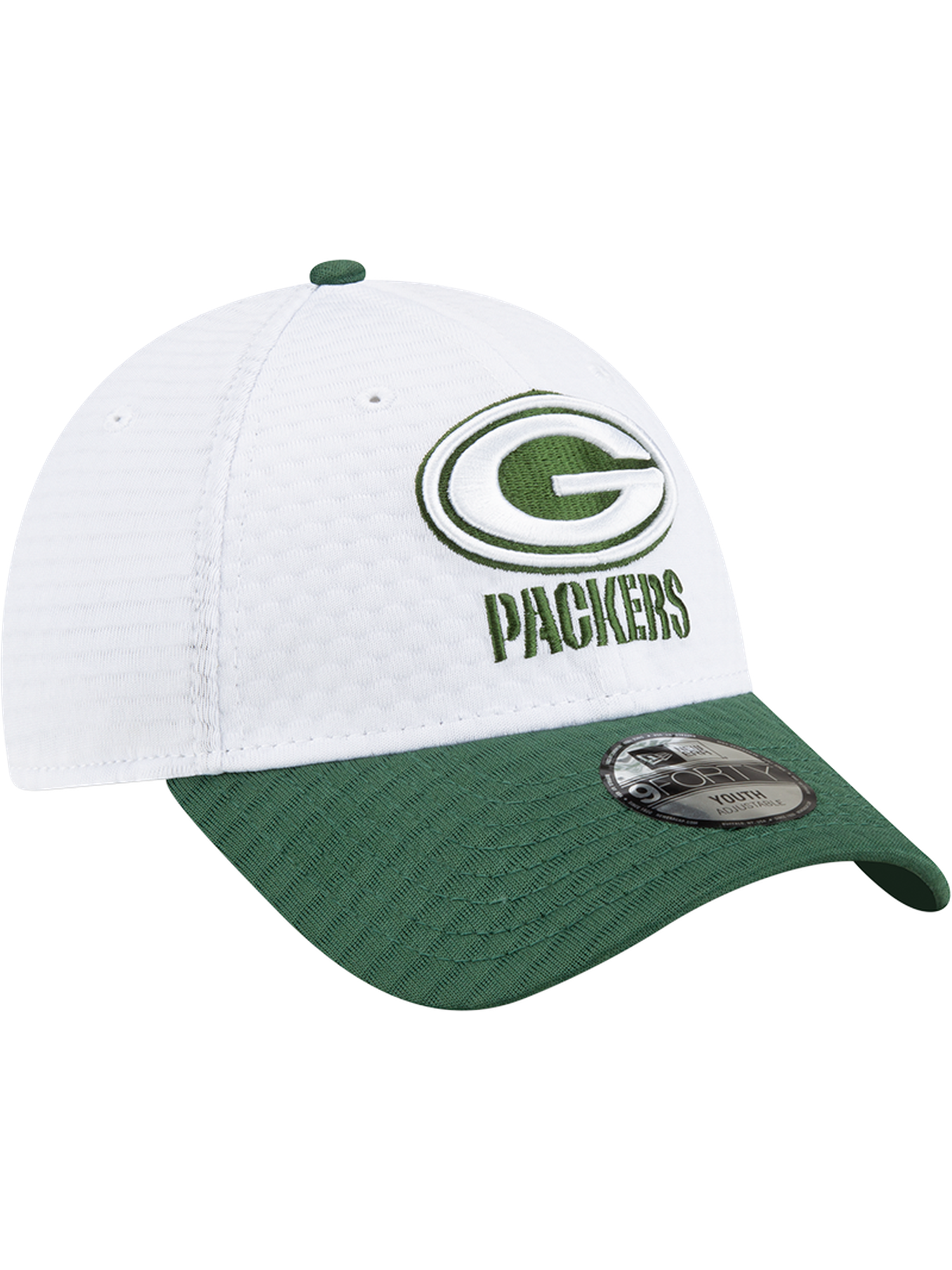 Green Bay Packers New Era NFL 24 Training 9FORTY Stretch-Snapback Hat - White