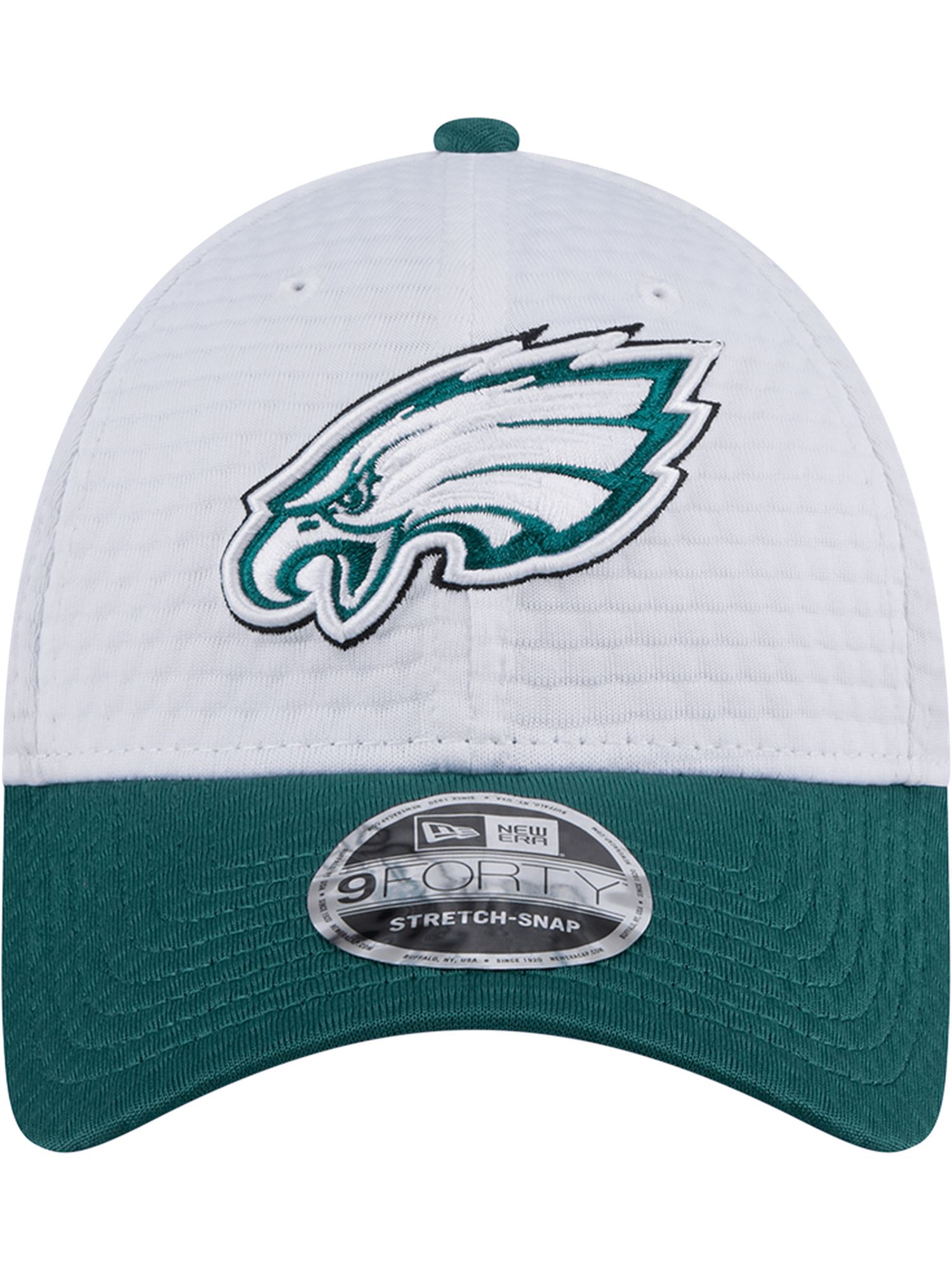 Philadelphia Eagles New Era NFL 24 Training 9FORTY Stretch-Snapback Hat - White